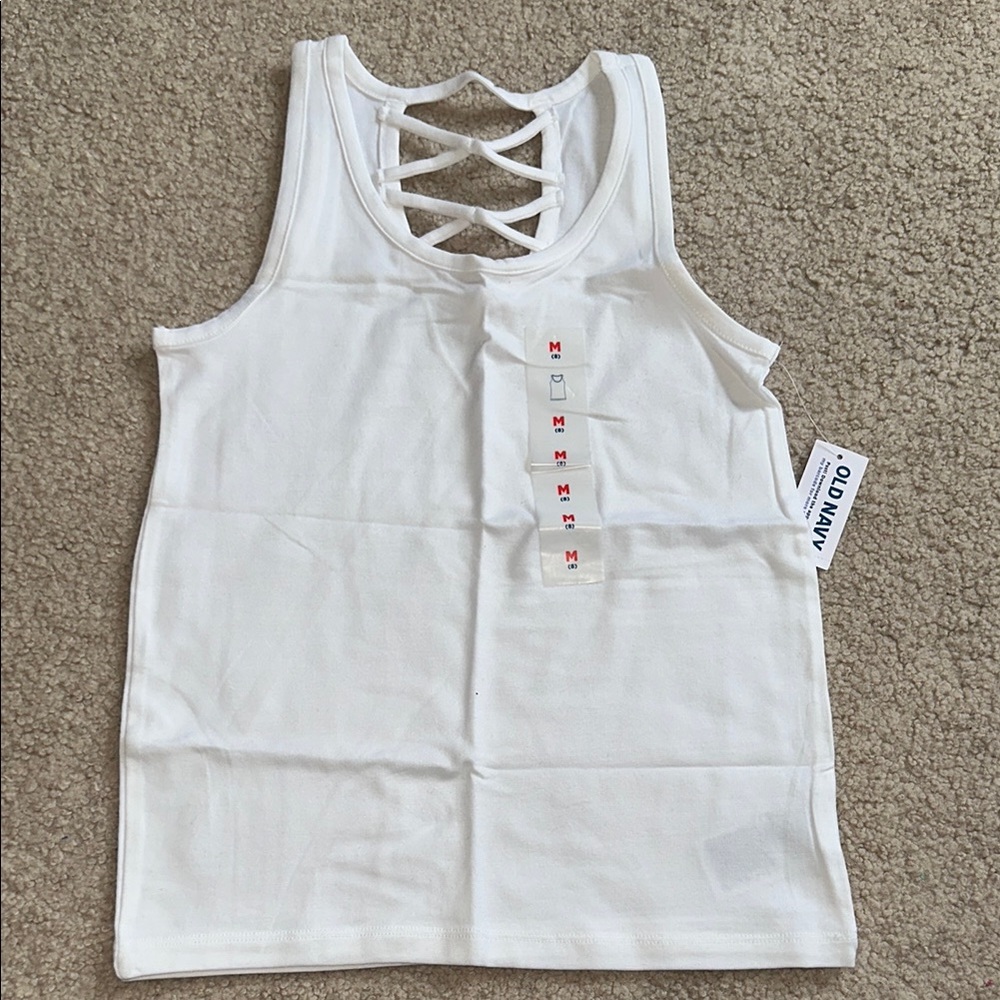 Old Navy White Tank Top with Crisscross Back